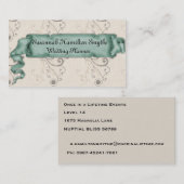 Green Blüh Wedding Planner Business Card Visitenkarte (Vorne/Hinten)
