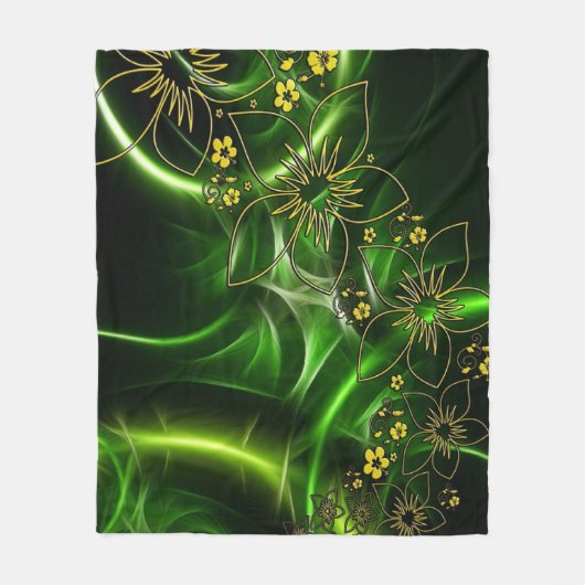 Green Blume Fleece Blanket (Vorderseite)
