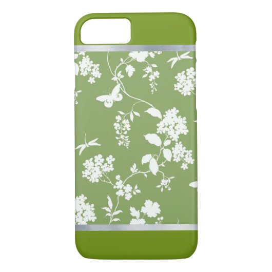 Green Blume Gemustert Spring Design iPhone Case (Rückseite)