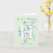 Green Blume H for Happday Card 2 Karte (Gelbe Blume)