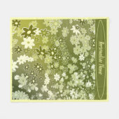 Green Blume & Leaf-Muster personalisieren Fleecedecke (Vorderseite (Horizontal))