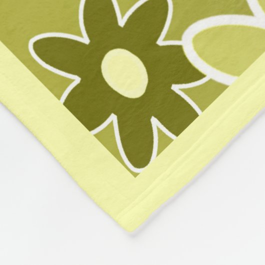 Green Blume & Leaf-Muster personalisieren Fleecedecke (Ecke)