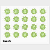 Green Blume Peace Sign Runder Aufkleber (Blatt)