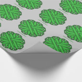 Green Blume Ribbon von Kenneth Yoncich Geschenkpapier (Ecke)
