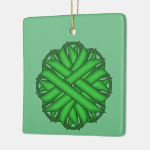 Green Blume Ribbon von Kenneth Yoncich Keramikornament