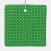 Green Blume Ribbon von Kenneth Yoncich Keramikornament (Rückseite)