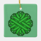 Green Blume Ribbon von Kenneth Yoncich Keramikornament (Vorderseite)