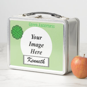 Green Blume Ribbon von Kenneth Yoncich Metall Lunch Box