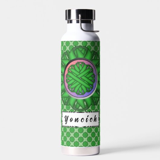 Green Blume Ribbon von Kenneth Yoncich Trinkflasche (Links)