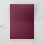 Green Blush Burgundy Bloral Wedding Danke Karte (Innenseite)