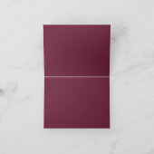 Green Blush Burgundy Blumenkarte Danke Karte (Innenseite)