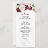 Green Blush Burgundy Blumenkarte Einladung (Vorderseite)