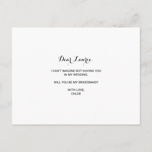 Green Blush Burgundy Floral Bridesmaid Einladungspostkarte (Rückseite)