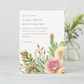 GREEN BLUSH DESERT ERFOLGREICHE CACTI FOLIAGE WEDD EINLADUNG (Stehend Vorderseite)