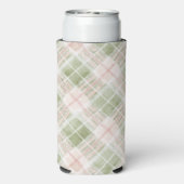 Green Blush Pink Plaid Stripes Selters Dosenkühler (Seltzer Rückseite)