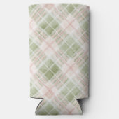 Green Blush Pink Plaid Stripes Selters Dosenkühler (Rückseite)