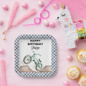Green BMX Dirt bike birthday Pappteller (Party)