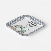 Green BMX Dirt bike birthday Pappteller (Gewinkelt)