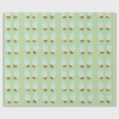Green BobaTea Geschenkpapier (Flach)