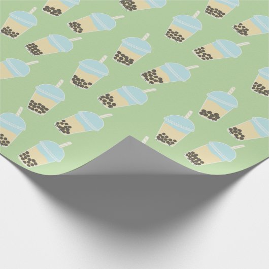 Green BobaTea Geschenkpapier (Ecke)