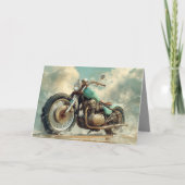 Green Bobber Motorrad Card - Beach Background Karte (Vorderseite)