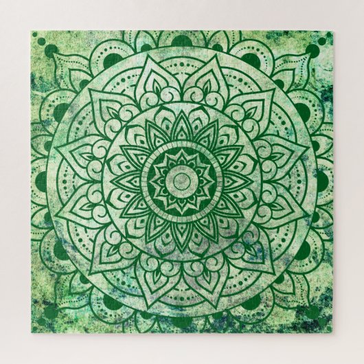 Green Bohemian Ethnic Stylish Mandala  Puzzle (Vertikal)