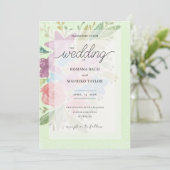 Green Boho Artistic Wildblumen Aquarellfarben Einladung (Stehend Vorderseite)
