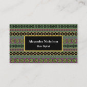 Green Boho Aztec Pattern Hipster Tribal Visitenkarte (Vorderseite)