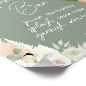 Green Boho Bear Balloon Baby Dusche Mama Osa Bar Poster (Ecke)