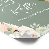 Green Boho Bear Balloon Baby Dusche Winzer Windeln Poster (Ecke)