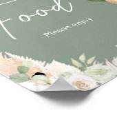 Green Boho Bear Balloon Baby Showfood Poster (Ecke)