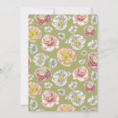 Green Boho Bunny Rabbit Liebe Wasserfarbenhochzeit Einladung (Rückseite)