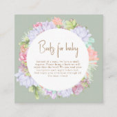Green Boho Cactus Desert Books for Baby Shower Begleitkarte (Vorderseite)