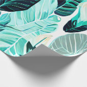 Green boho Design Blattmuster Geschenkpapier (Ecke)
