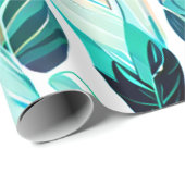 Green boho Design Blattmuster Geschenkpapier (Rolleneckpunkt)