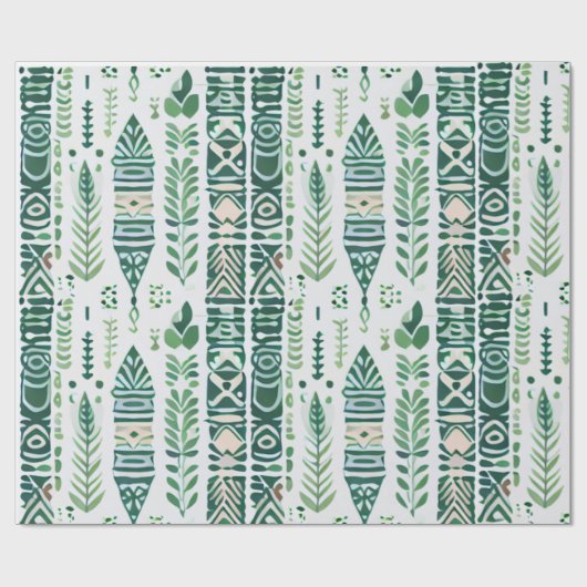 Green-boho-Design Geschenkpapier (Flach)
