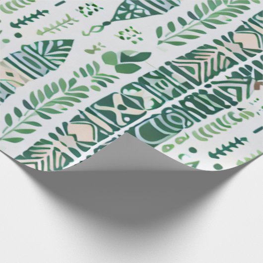 Green-boho-Design Geschenkpapier (Ecke)