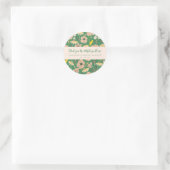 Green Boho Floral Custom Brautparty Vielen Dank Runder Aufkleber (Tasche)