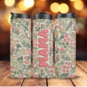 Green Boho Floral Mama Thermosbecher