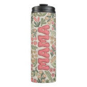 Green Boho Floral Mama Thermosbecher (Vorderseite)