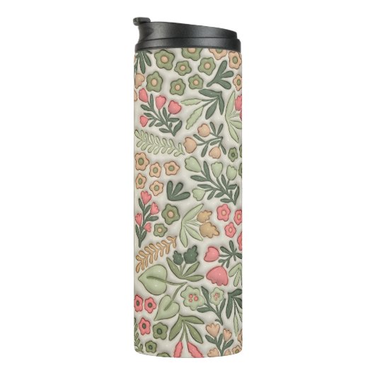 Green Boho Floral Mama Thermosbecher (Nach rechts gedreht)