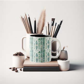 Green boho gemustert zweifarbige tasse