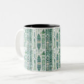 Green boho gemustert zweifarbige tasse (Vorderseite Links)