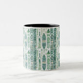 Green boho gemustert zweifarbige tasse (Mittel)