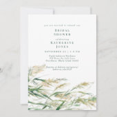 Green Boho Grass Brautparty Einladung (Vorderseite)