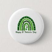Green Boho Kleeblatt Rainbow St. Patrick's Day Button (Vorderseite)