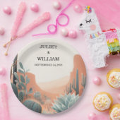 Green Boho Leaf Wüste Cacti Sukkulente Hochzeit Pappteller (Party)