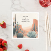 Green Boho Leaf Wüste Cacti Sukkulente Hochzeit Serviette (Beispiel)