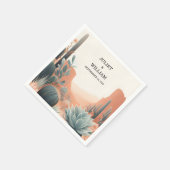 Green Boho Leaf Wüste Cacti Sukkulente Hochzeit Serviette (Ecke)