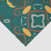 Green Boho Oriental Abstrakt Kaleidoskopisches Mus Seidenpapier (Detail)